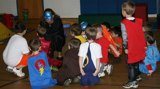 Kids at the York JCC enjoying an activity during one of the classes.