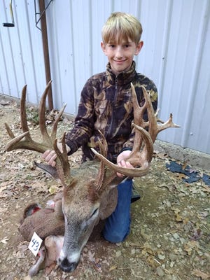 Kaden Sheat, 11, killed his biggest deer yet - a 22-point buck - during this year's youth hunt.