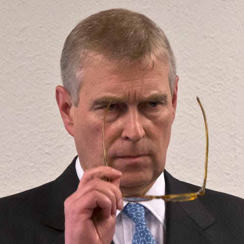 Prince Andrew in January 2015 prior to his speech 