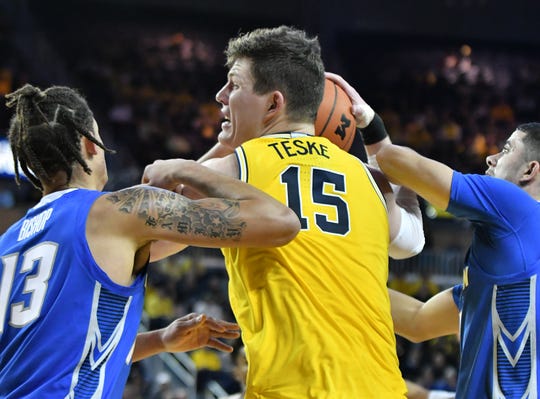 In the regular-season opener against Appalachian State, Jon Teske scored Michiganu2019s first 11 points and touched the ball on seven of the teamu2019s first eight possessions.