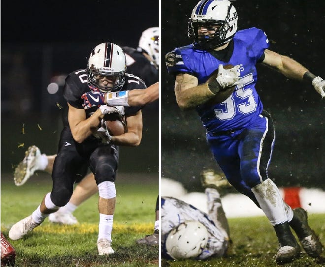 Could Fond du Lac High School and St. Mary's Springs Academy football teams ever face off. Pictured are Fond du Lac's River Reifsnider, left, and St. Mary's Springs Academy's Marcus Orlandoni, right, competing in games during the 2019 season.