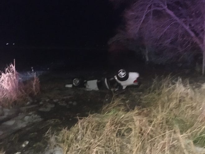 A woman was rescued after her car submerged in 4 feet of water on Wednesday, Nov. 20, 2019, at Lineville Road and Bayshore Drive in Howard.