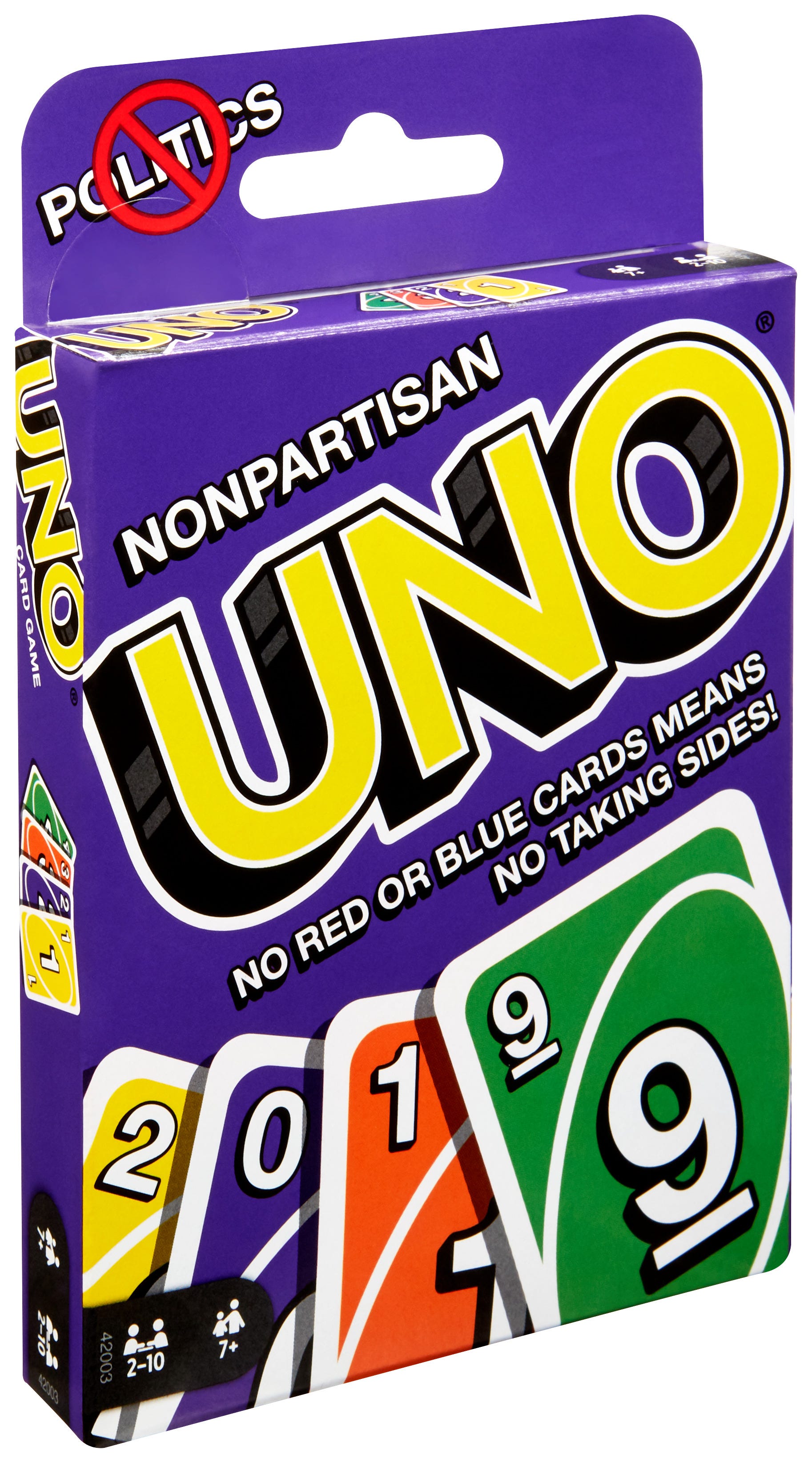 2019 Mattel NonPartisan UNO Card Game No Politics No Red or Blue Cards 