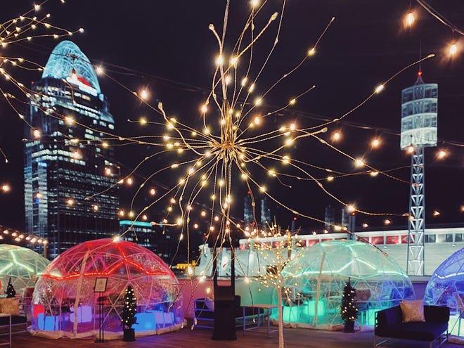 The AC Hotel at the Banks now has heated igloos on the rooftop upper deck.