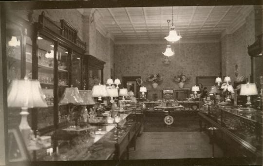 The 1950 interior of Wendel's Jewelry Store was a "treat to the eye." It was located at 129 S. Broad St. when this photo appeared in the June 3, 1950 E-G.
