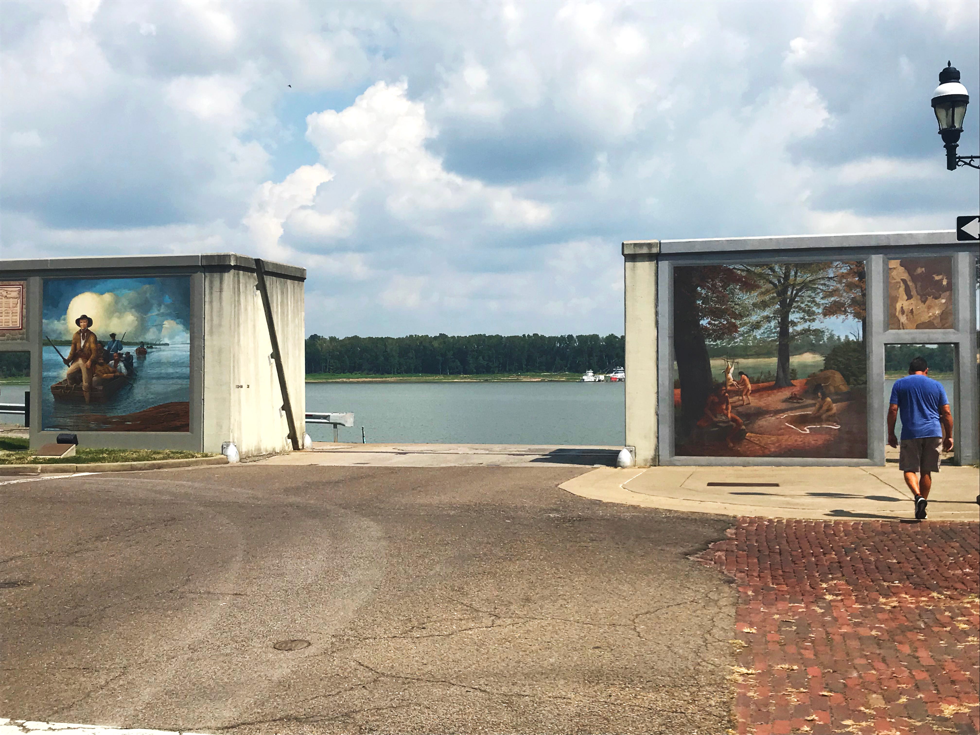 Murals line the scenic riverwalk in Paducah, Kentucky.