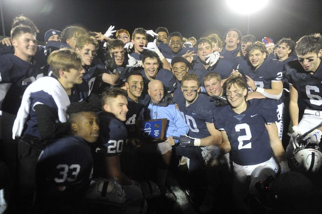 The Shawnee High School football team celebrated the South Jersey Group 4 title with a 28-0 win over Ocean City on Friday.