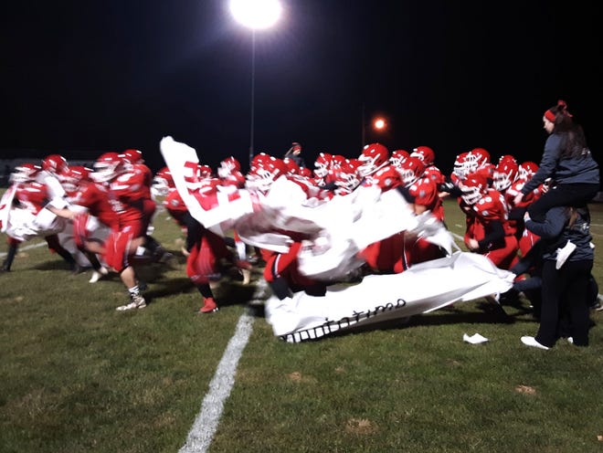 Riverheads takes the field before Friday's game with Franklin.