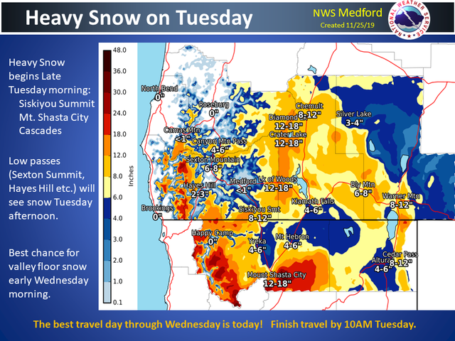 Blizzard To Hit Oregon Mountain Roads Possible Snow On Valley Floor