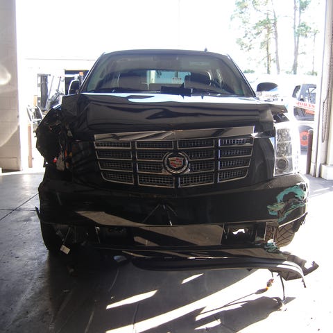 A view of the 2009 Escalade Tiger Woods drove when