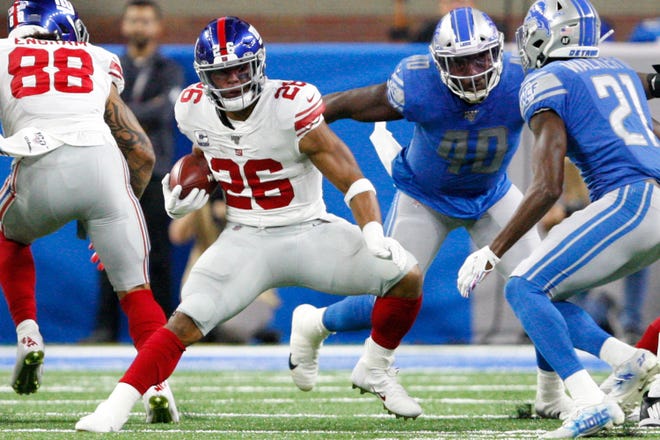 New York Giants running back Saquon Barkley has not been the same threat since injuring his ankle in September, but remains the focal point of the Giants offense.