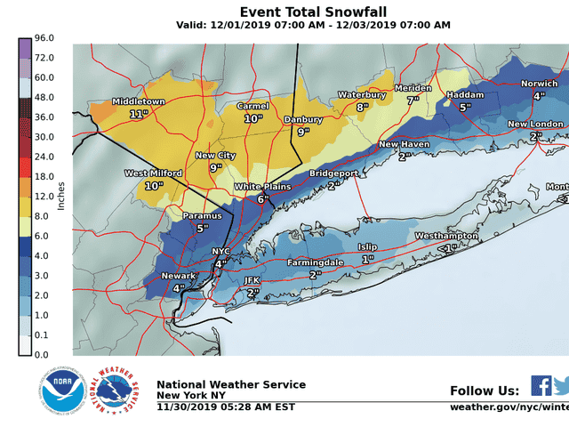 Westchester Weather Weekend Wintry Mix May Snarl Travel Sunday Monday