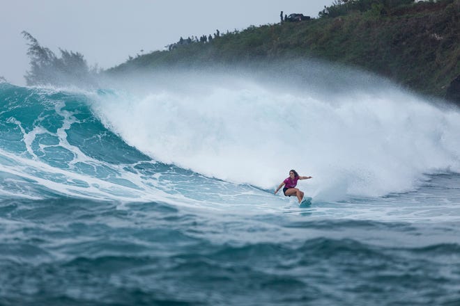 Caroline Marks of Melbourne Beach, competing in the season-ending Lululemon Maui Pro at Honolua Bay, will join Hawaii's Carissa Moore as the two USA women's representatives at the 2020 Tokyo Olympics.