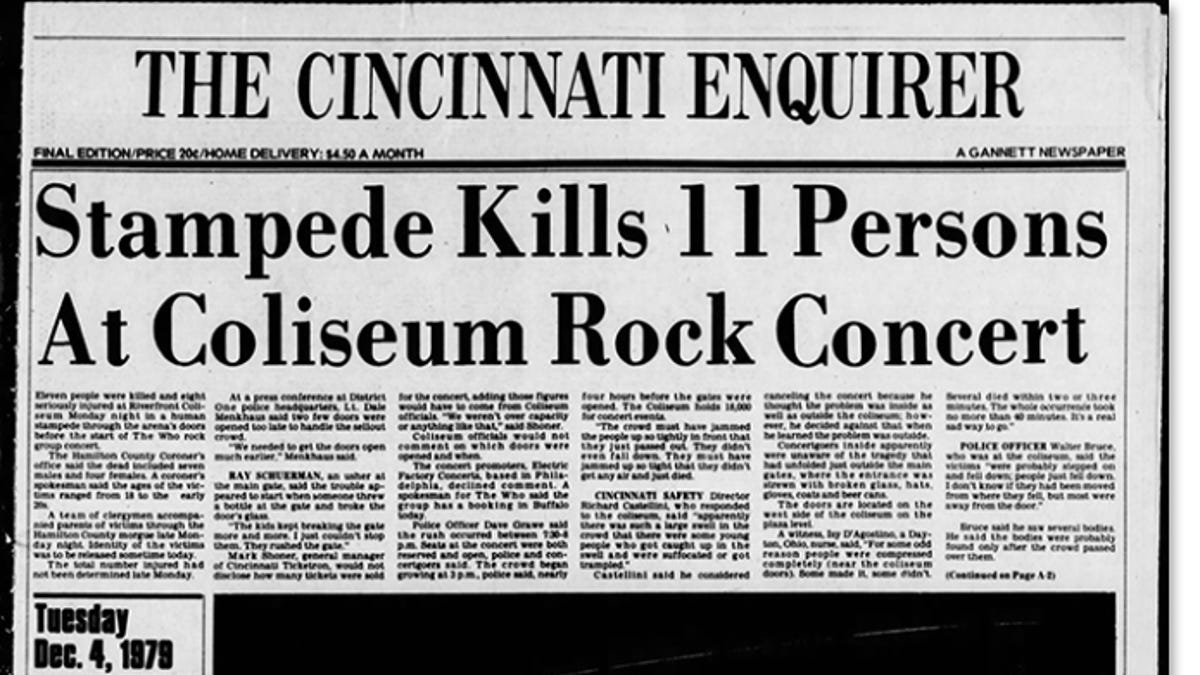 The Who Concert Stampede Left 11 Dead In Cincinnati 40 Years Ago