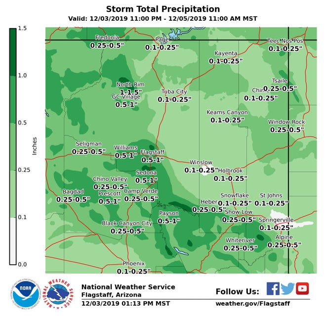 Rainfall Expected In Northern Arizona And Phoenix Won T Affect Roads Flagstaff Arizona August 2022 Rainfall Map
