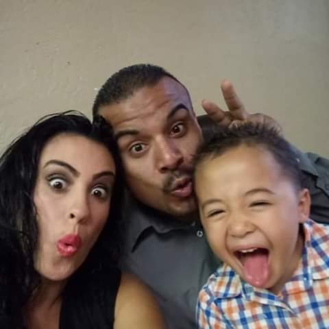 Henry Rivera with his girlfriend Natalie Mejia and her son.