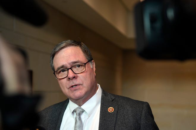 Rep. Denny Heck, D-Wash., talks to reporters on Capitol Hill in Washington, Tuesday, Dec. 3, 2019. (AP Photo/Susan Walsh)