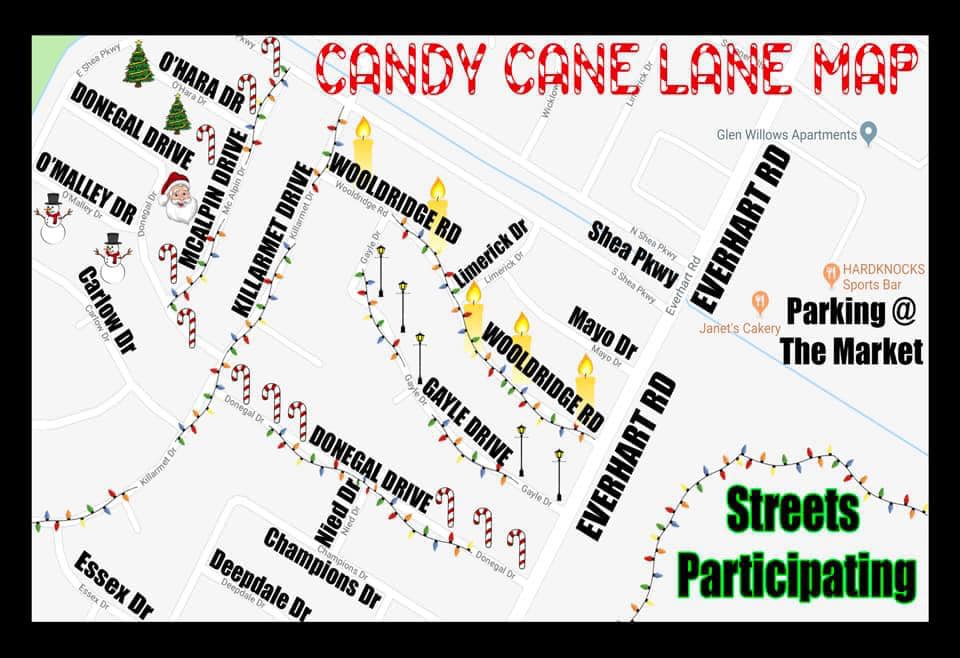 Candy Cane Lane Map Here's What You'll Find At Candy Cane Lane 2019 In Corpus Christi