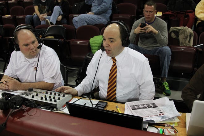 Don Chiodo, right, on the CMU play-by-play call.