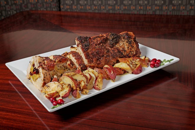 Potawatomi Hotel and Casino executive chef Mike Christensen says he makes this Roasted Stuffed Loin of Pork both for Potawatomi buffets and at home.