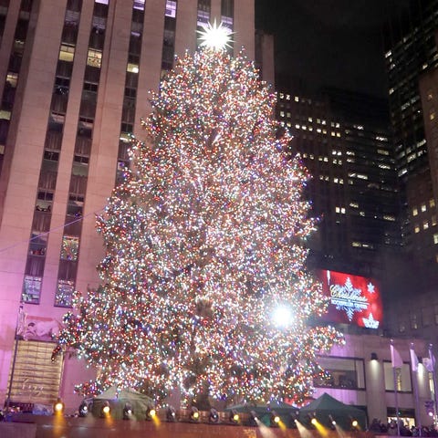 The Christmas Tree is lit at Rockefeller Center du