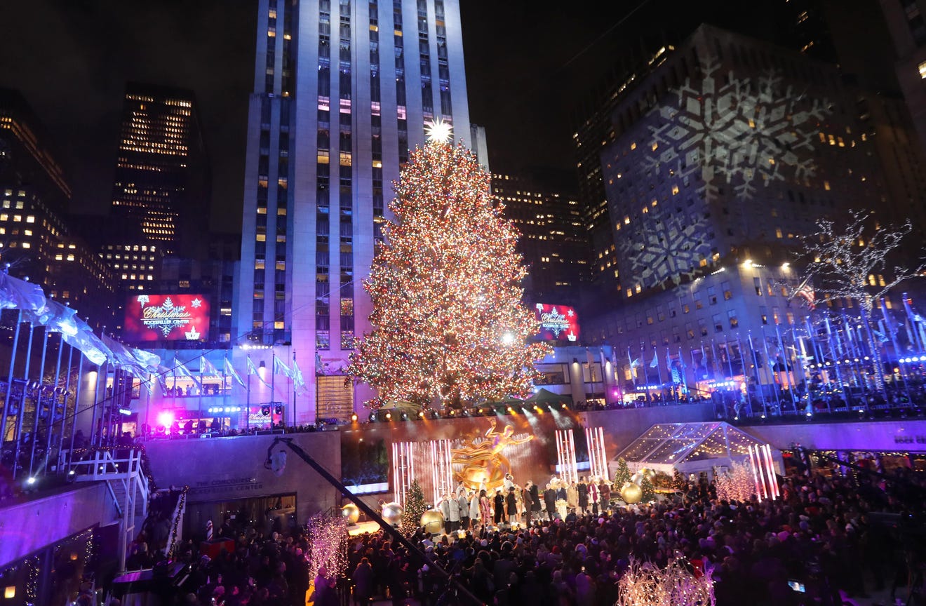 Rockefeller Center tree lighting Jon Bon Jovi, Gwen Stefani sleigh it