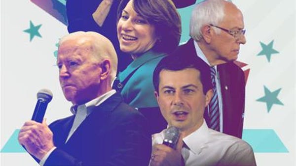 Candidates Warren, Klobuchar, Biden, Buttigieg and