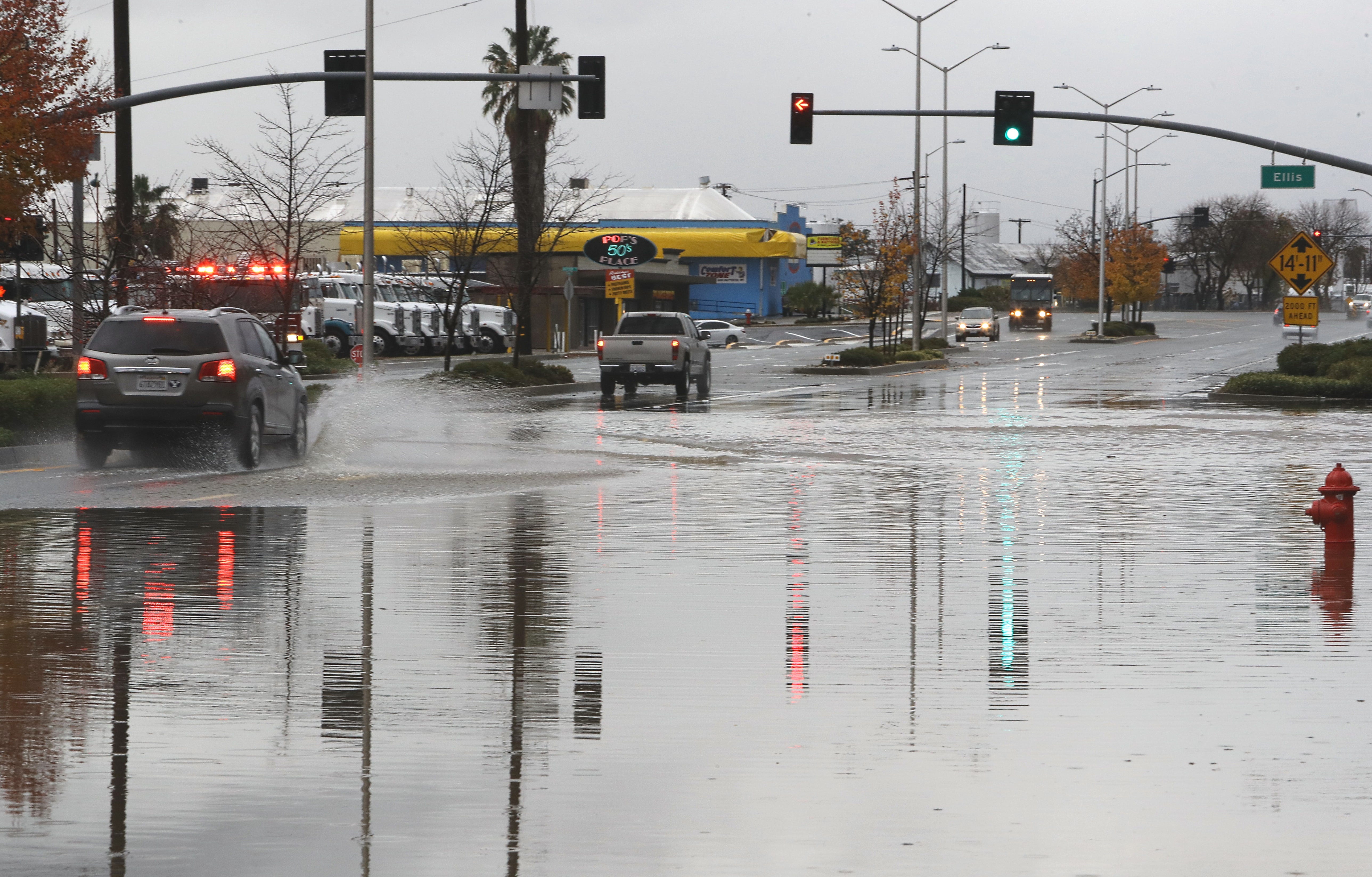 UPDATE Heavy rain leads to flooded streets in Redding