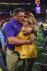 Lsu Football Coach Ed Orgeron And His Wife Kelly Are