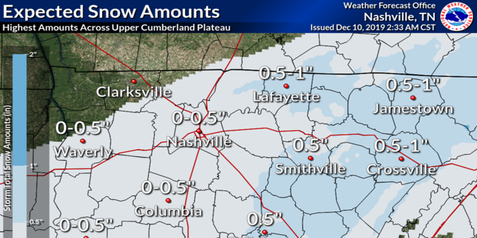 Clarksville weather forecast Snow and sleet likely to pass by