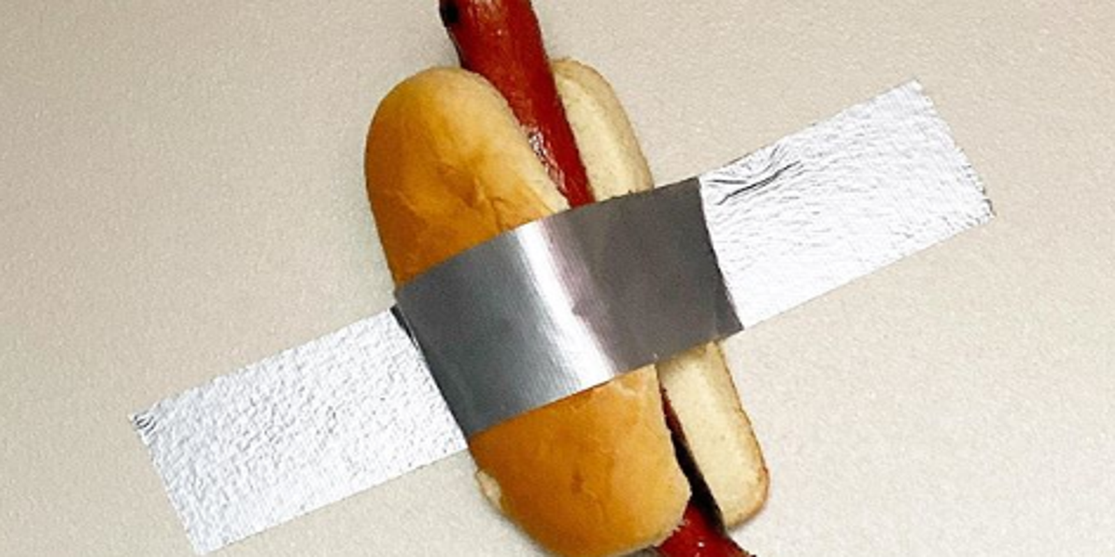 Banana ducttaped to wall sparks Vanguard Milwaukee's hot dog on wall