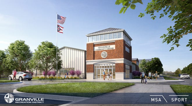 A concept sketch of the envisioned Granville Community Center that would be located across from Granville High School. Two ballot issues to help fund the center were to appear on the March ballot but the decision was recently made to remove them from the ballot.