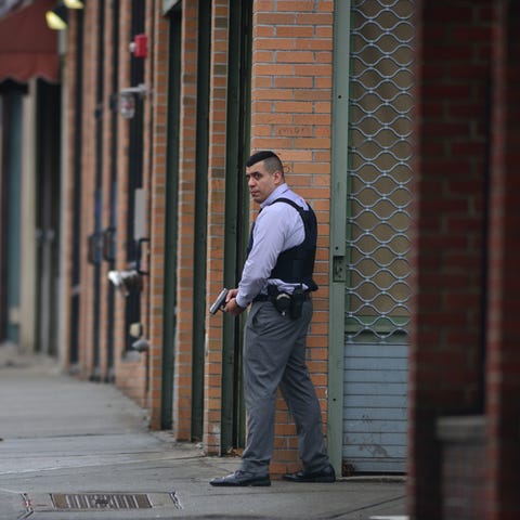 An officer responds to a reported active shooter s