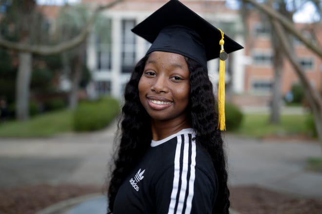Lauryn Brown, 19, will graduate from Florida State University this weekend with a degree in interdisciplinary medical sciences. She graduated from Godby High School at 15.