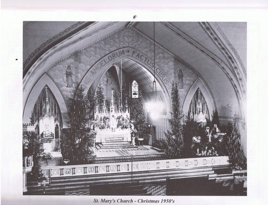 A photo from an old church publication shows the St. Mary of the Angels altar as it appeared in writer Bill Berry's childhood.