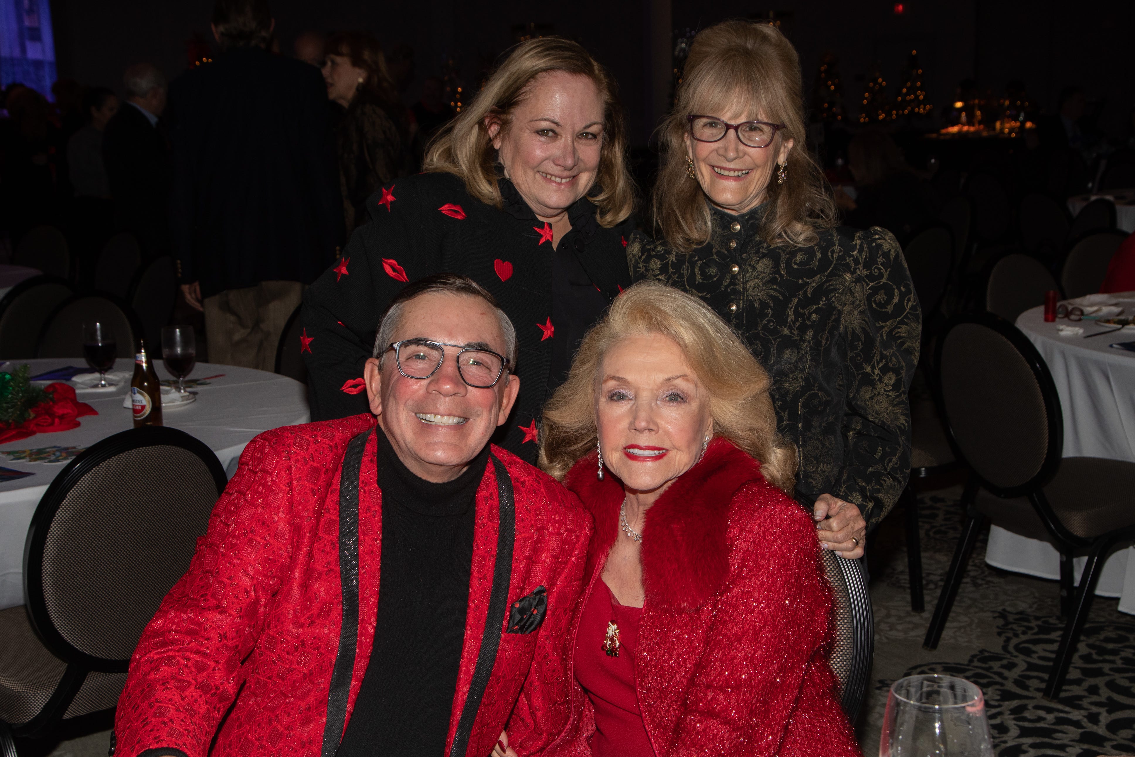 Norma Greer Fishkind poses with Peggy Cravens, Ann Greer and Mayor Robert Moon at Christmas Tree Lane on Dec. 3, 2019.