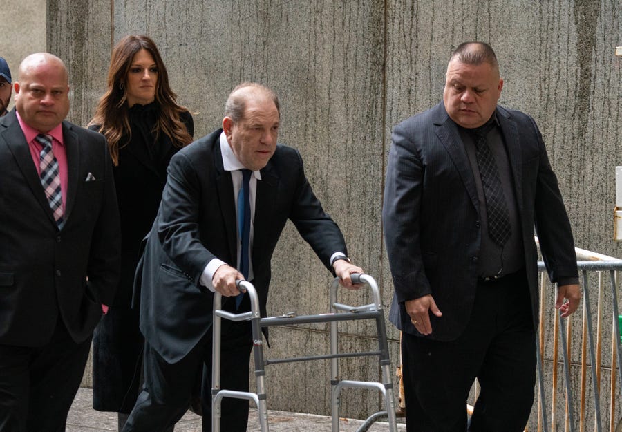 Harvey Weinstein arrives at criminal court on Dec. 11, 2019 in New York City.