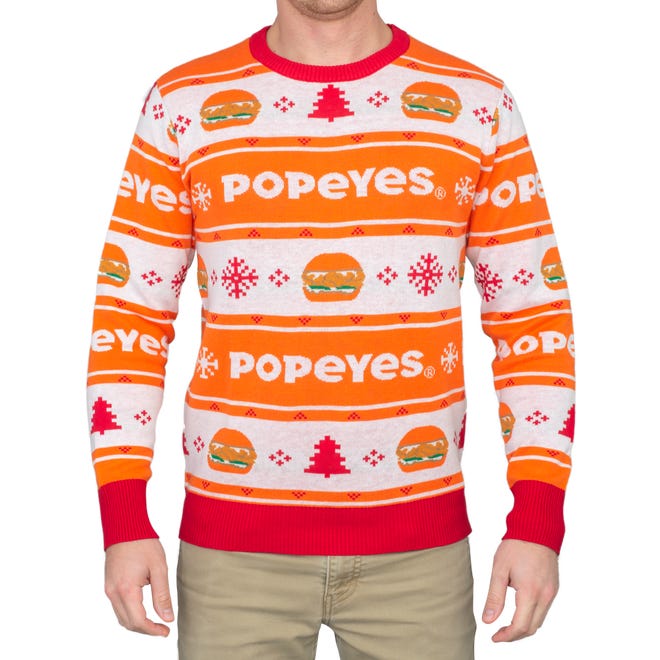 Popeyes Chicken Sandwich War Ugly Christmas Sweaters Launch Wednesday Pop Culture Christmas Sweater 2021