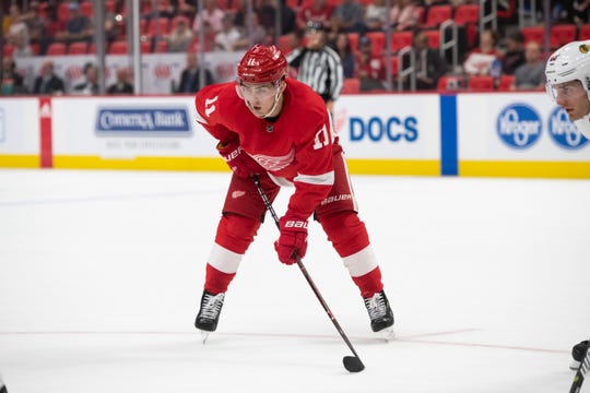 Filip Zadina was back with the Red Wings on Thursday, less than 24 hours after he had been reassigned to Grand Rapids.