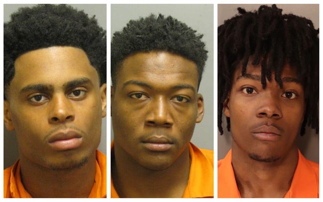 Kelviocis Lamar Scott, Damontez Shamar Franklin and Audley Davon Holmes were charged with a combined 230 felony theft and vehicle-break in crimes following a 72-hour spree across the city.