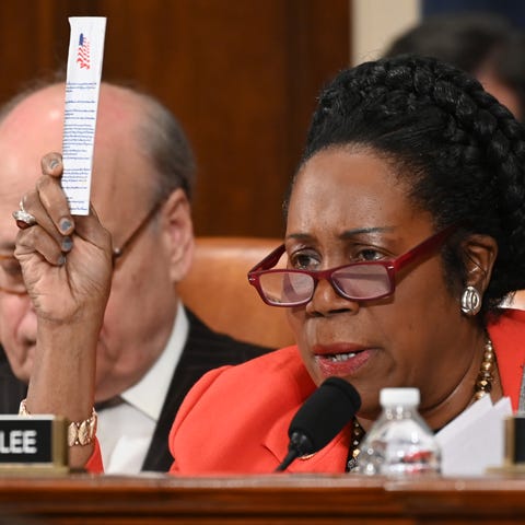 Rep. Shelia Jackson Lee, D-Texas, speaks during th
