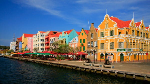 Curaçao's capital, Willemstad, is known for its br
