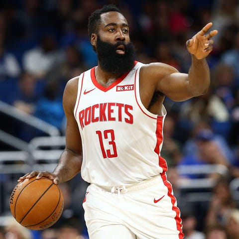 James Harden has scored 50 points in four of the l