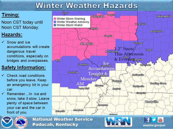 There's some winter weather in the forecast Sunday, Dec. 15, the National Weather Service says.