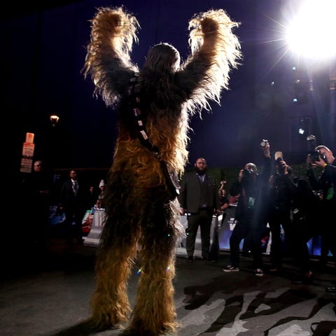 Chewbacca arrives for the world premiere of Disney