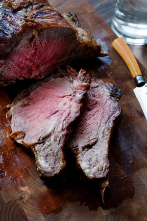 Standing rib roast of beef.