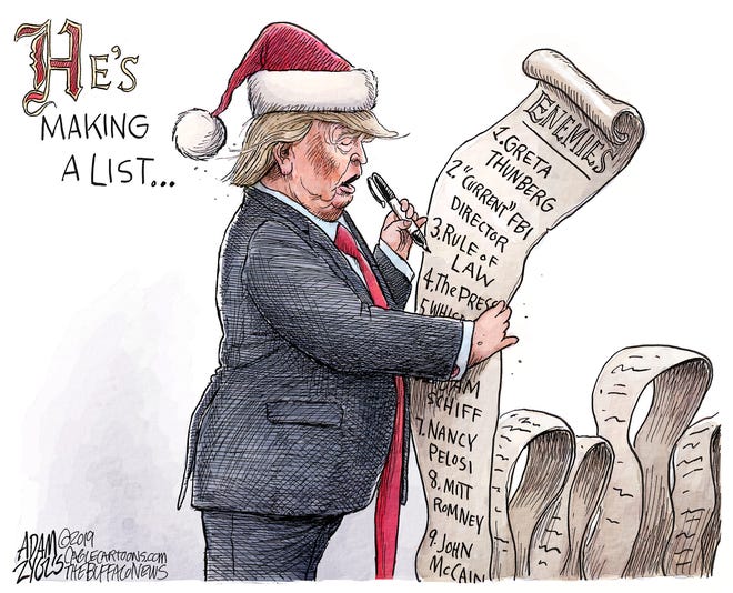 Santa Trump is making a list.