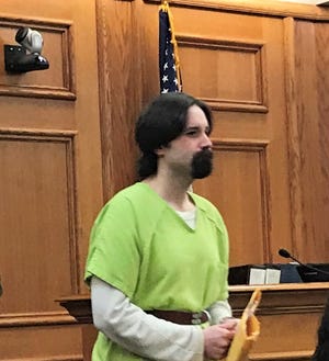 Jeremy Hoover of Sobieski enters Oconto County Circuit Court on Wednesday, Dec. 18, to be sentenced  for second degree sexual assault of a child and possession of child pornography.