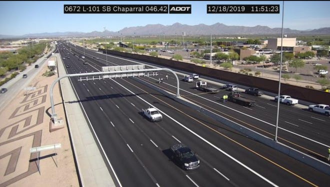 Northbound Loop 101 closed at Chaparral Road