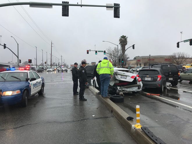 A five-car crash Thursday, Dec. 19, 2019 at Cypress Avenue and Churn Creek Road caused the closure of northbound traffic on Churn Creek.